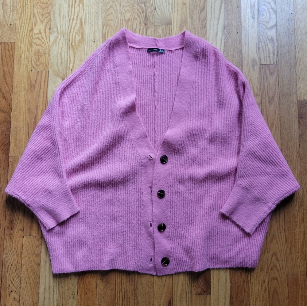 Black Tape Bright Pink Cardigan